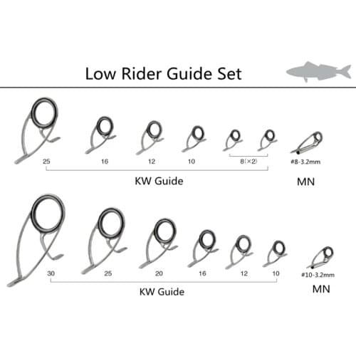 KW Series Low Rider Guide Set Saltwater Casting & Boat Guides one set (7pcs)