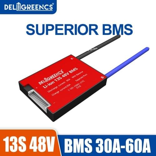 18650 BMS 13S 48V 30ah 40ah 50ah 60ah Lithium Polymer Battery 3.7v Cell Pcb Protection Balance NCM Sensor Optional for Scooter