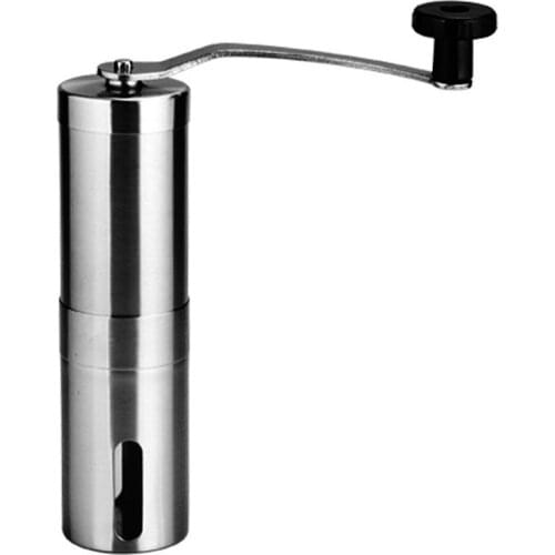 Mini Manual Ceramic Coffee Grinder Stainless Steel Adjustable Coffee Bean Mill With Rubber Loop Ring Easy Clean Kitchen Tools