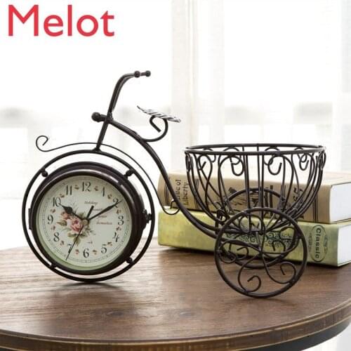 Desktop Double-Sided Seat Clock Desk Clock Creative Clocks Desk Clock Living Room Desktop Bicycle Small Ornaments