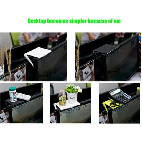 Office Storage Rack Cup Holder Clip Computer LCD Rack Cosmetics Shelf Screen Receiving Bracket Desk Sundry Organizer