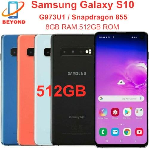 Samsung Galaxy S10 G973U G973U1 512GB ROM 8G RAM 6.1" Octa Core Snapdragon 855 NFC 4G LTE Original Unlocked Cell Phone
