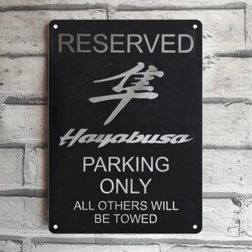 Reserved Hayabusa Parking Only All Others Will Be Towed Tin Sign Poster Home Pubs & Bars Poster Wall Art Poster Coffee