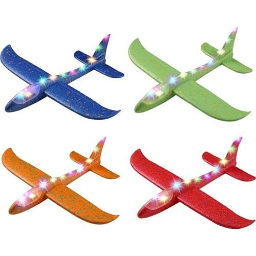 LED Foam Plane Hand Throw Glider Model Childrens Outdoor Educational Toy Sport Glowing Toy Childrens Gifts For Boys And Girls