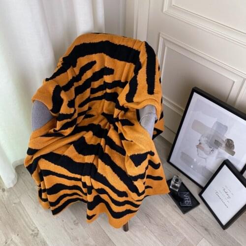 Knitted Throw Blankets for Beds Sofa Summer Quilt Tiger Printed Recliner Chair Cover Blanket Airplane Portable Travel Blankets
