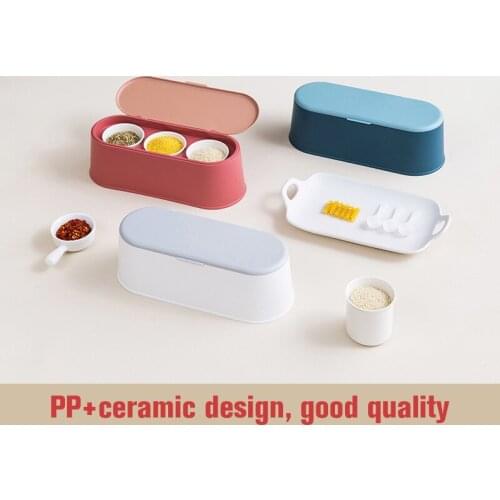 Simple Series Jars For Spices Pepper Salt Holder Box Bowl Hanging Containers Seasoning Bottle Gadget Sets Kitchen Accessories