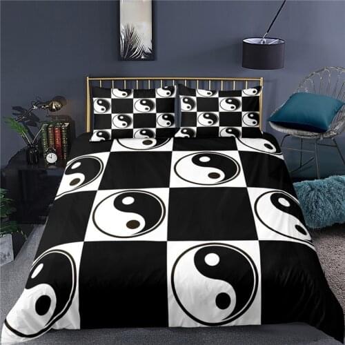 Luxury 3D Tai Chi Print 2/3Pcs Kids Bedding Set Comfortable Yin ang Yang Duvet Cover Pillowcase Home Textile Queen and King Size