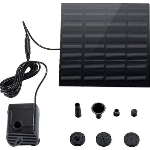 Solar Fountain Pump Solar Pond Pump Solar Panel Water Pump for Garden Pool Pond Aquarium Fountain with 4 Nozzles