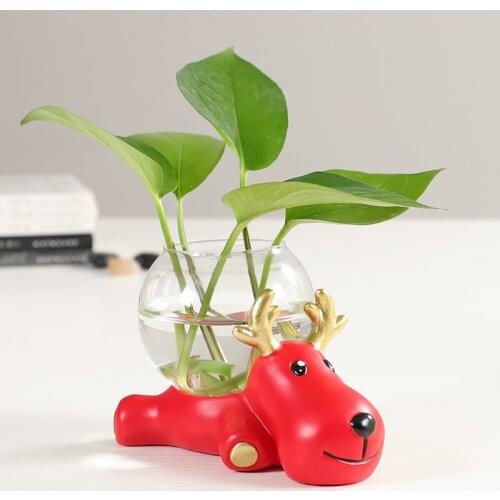 Hydroponic Plant Glass Bottle Round Ball Transparent Water Vase Container Cartoon Cute Flower Pot Water Culture Utensils