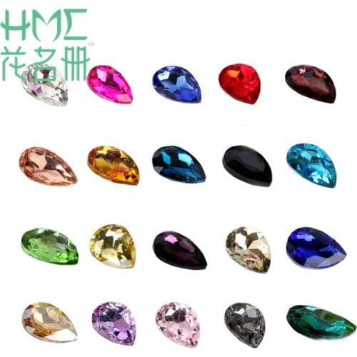 1pack Full Beauty 6x8mm 10x14mm 13x18mm Water drop Nail Rhinestones Crystal Glass Stones DIY Charms Nail Art Decorations
