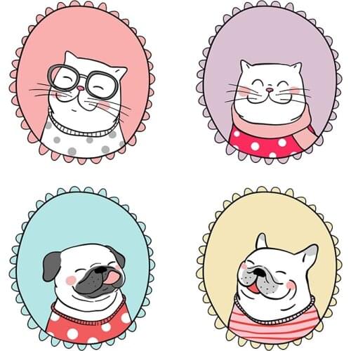Three Ratels QC449 Funny Princess style pet cartoon car sticker home decoration accessories for living room
