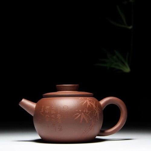 Yixing purple sand pot famous artisans pure hand-made high-quality raw ore downhill mud boat pot Kungfu Teapot Tea Set