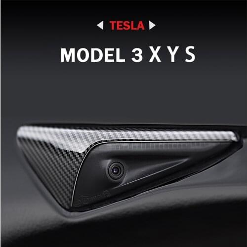 For Tesla Model 3 Y S X 2021 Accessories Side Camera Carbon Fiber ABS Protection Cover For Tesla Model Three Model3