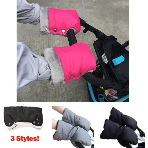 Winter Warm Fur Fleece Pram Hand Muff Baby Carriage Pushchair Hand Cover Buggy Clutch Cart Muff Glove Kids Stroller Accessories
