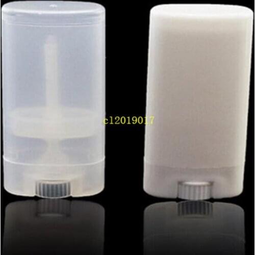 1000pcs 15g Plastic Empty DIY Oval Lip Balm Tubes Portable Deodorant Containers Clear White Lipstick Fashion Cool Lip Tubes