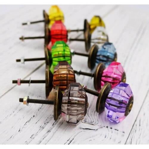 1x 38mm Cabinet Acrylic Knob Drawer Cupboard Closet Dresser Kitchen Pulls Handles Multi-color