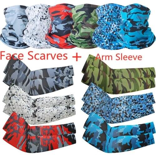 2pcs/set Men Women Head Face Neck Sunshade Collar Gaiter Tube Bandana Scarf Sports Headwear Scarf Dustproof Outdoor Fishing