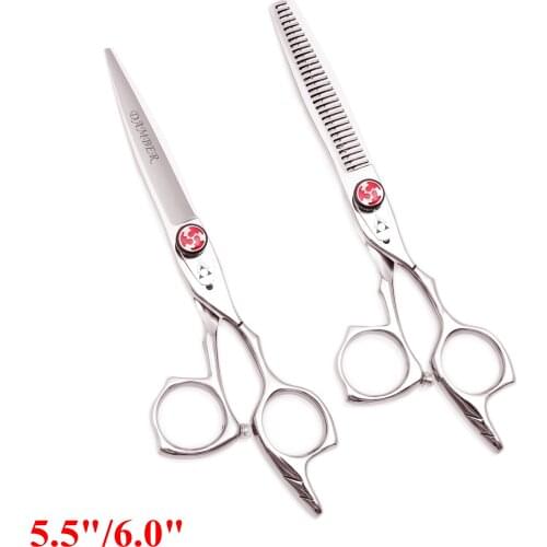 5.5 6 Hair Scissors Professional High Quality Hair Cutting Thinning Scissors Barber Scissors Hairdressing 440c Salon Tools 9017