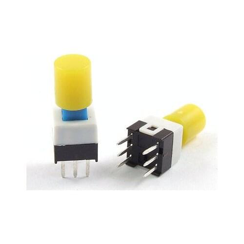 7 x 7mm x 12mm Yellow Cap Panel PCB Momentary Tactile Push Button Switch