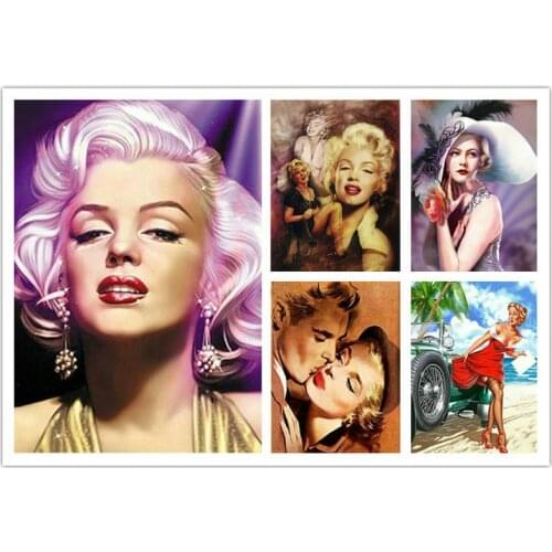 New Full square drill 5d diy diamond painting Marilyn Monroe Elvis Presley Portrait 3D Diamond Mosaic Crafts Decorative Painting