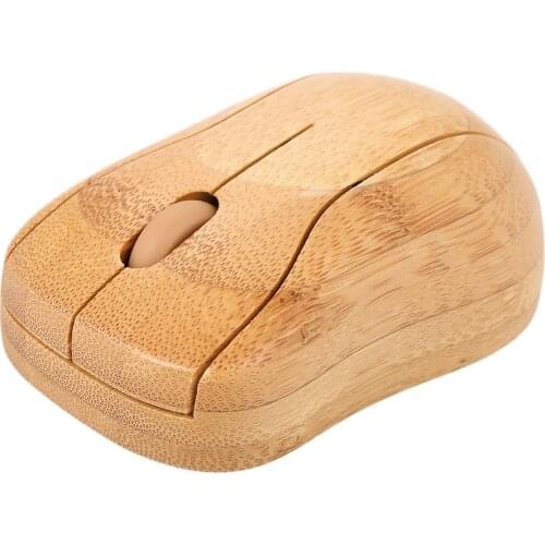 2.4G Wireless Optical Bamboo Mouse 3 Adjustable DPI Computer Mouse with USB Receiver for Notebook PC Laptop Computer office use