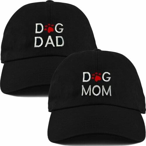 Printed Dad Hat Dog Mom Dog Dad Unconstructed Baseball Cap Hat Adjustable