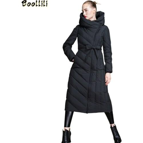 Boollili 90% White Duck Down Jacket Women Korean Hooded Down Coat Women Winter Coat Puffer Jacket Women Warm Parka