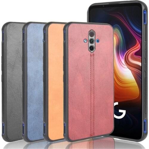 For ZTE Nubia Play Case 6.65 inch Luxury Calfskin PU Leather lines Hard Back Cover Case For Nubia Play Protective Phone Case