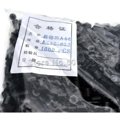 100pcs/lot Black A56 switch cap suitable for 6*6 switch series 6*6 button/key cap high 6MM
