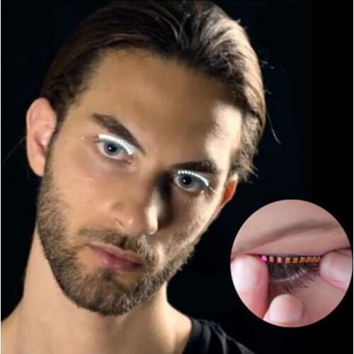 Lashes Interactive LED Eyelashes Fashion Glowing Eyelashes Waterproof for Dance Concert Christmas Halloween Nightclub Party