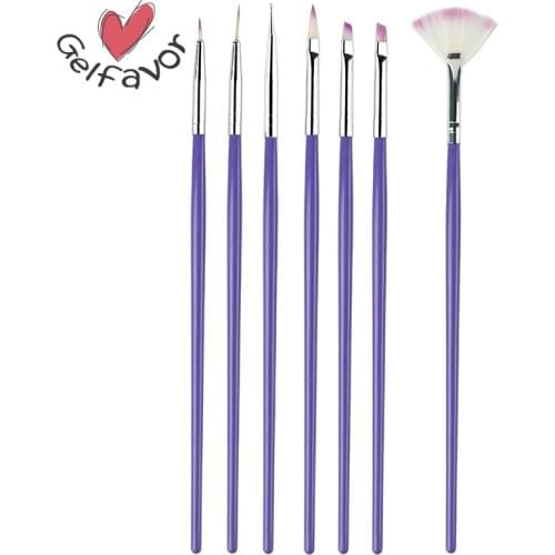 Gelfavor Nail Art Brush Liner Painting Pen French Design 3D Tips DIY Acrylic UV Gel Brushes for Manicure Tool Set Nails