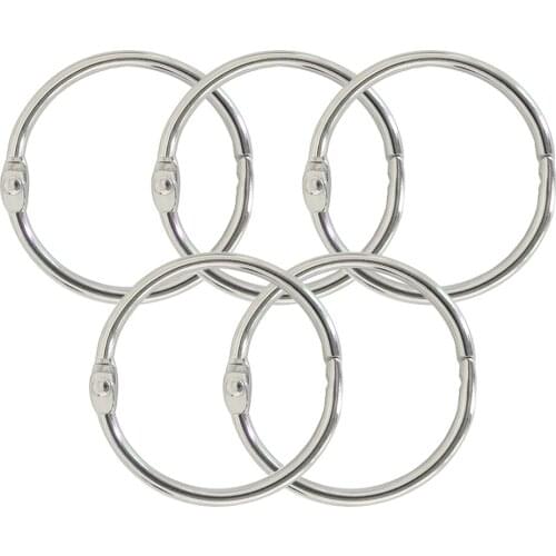 5/10/15/30 DIY Binder Locking Snap Keychain Ring Circle Scrapbook Craft Loose Leaf Album Silver Metal Rings 20-88mm Hinge Book