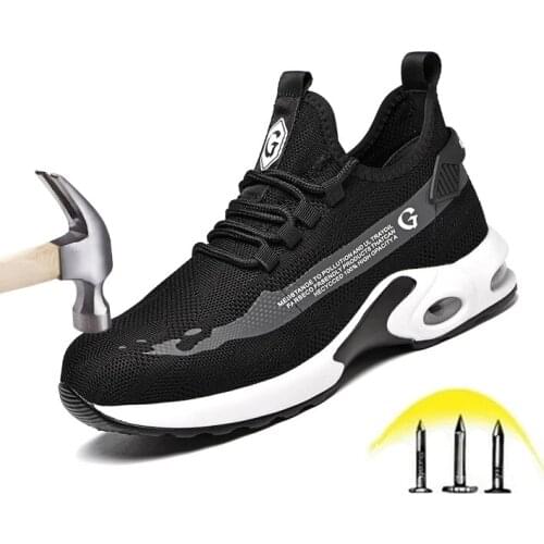 Dropshipping Indestructible Work Shoes Men Women Steel Toe Air Safety Shoes Puncture-Proof Work Sneakers Breathable Ryder Shoes