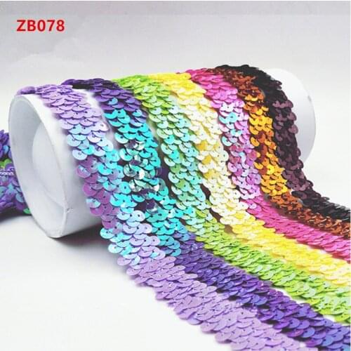 Width 2CM gold silver rose red green blue DIY handmade sequins beading Braid lace trim fabric clothing accessories collar ZB078