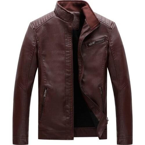 QSuper Autumn&Winter Men Leather Jacket Young Casual Fit PU Mens Coats Solid Motor And Biker Male Brand Clothing Dropshipping