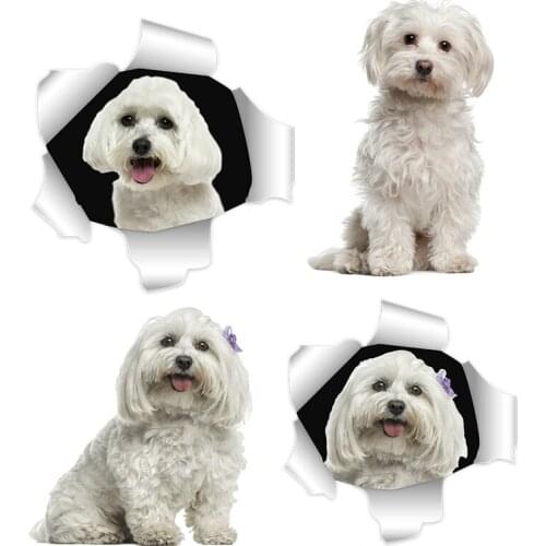 15cm Maltese Dog Malta Puppy for Opel Decal Cute Stickers Custom Car Sticker Auto Accessories Car Decoration