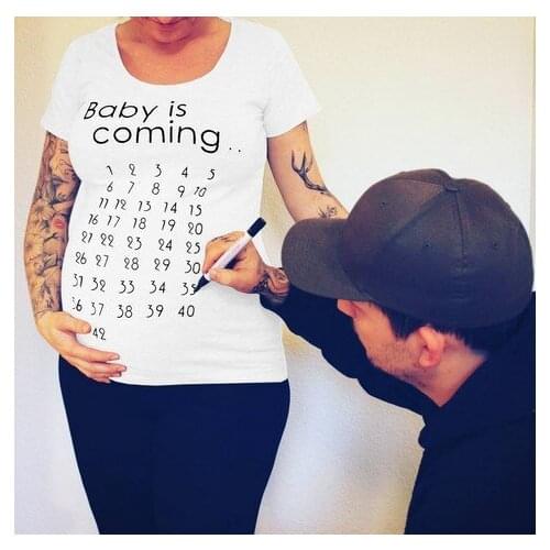 New printing alphanumeric womens maternity dress pregnant women short T-shirt funny shirt summer large size maternity dress