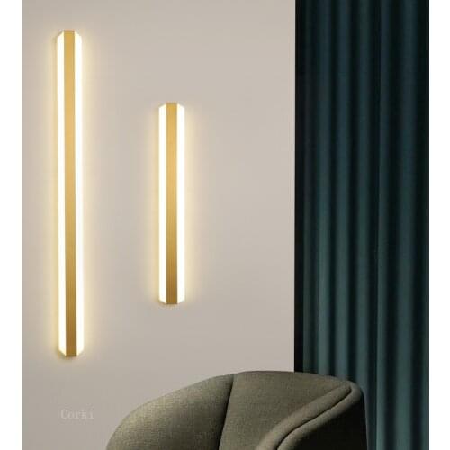 New Design LED Wall Lamp Linear Light Acrylic Gold Modern Lighting Fixtures for Bathroom Wall Sconces indoor Decor Vanity Lights