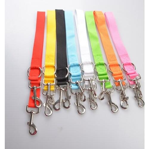 8 color New Double Multiple Dual Coupler 2 Way Two Pet Dogs Polyester Dog Pet Walking Leash Puppy Leads