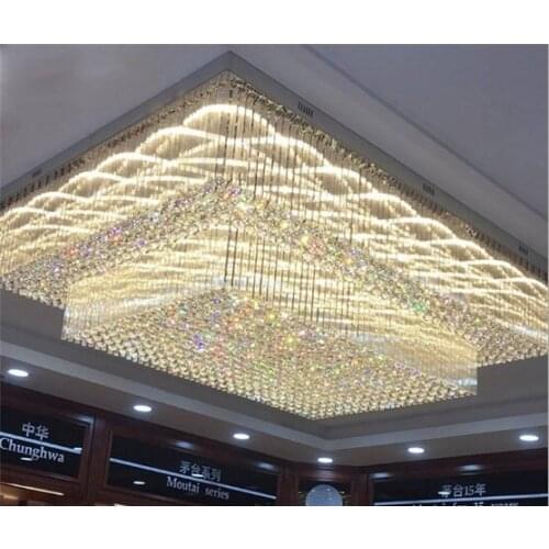 NEW Engineering custom non-standard crystal lamp jewelry store club KTV large hotel sales department sand plate rectangular lamp