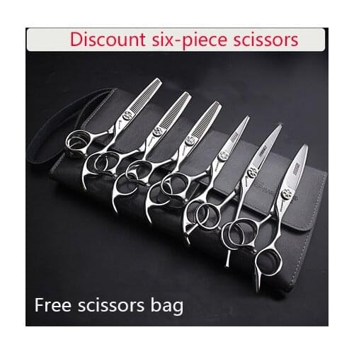 Sharonds 6 Inch 7 Inch Japan 440c professional barber shop scissors warp cut special hairdressing scissors tool full set fine