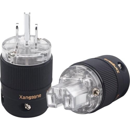 Transparent HiFi Audio US Plug Rhodium-plated IEC Connector Amplifier Power Cord