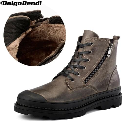 Recommand !Must Have! Super Warm Snow Boots Men Retro Ankle Boots Casual Winter Cotton Shoes Man Riding Boots US Size 11 12 13