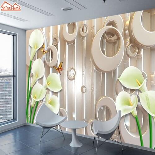 ShineHome-Floral Flower Brick 3d Wallpapers for 3 d Dinning Living Room Grils Wall Paper Mural Rolls Wallpaper TV Home Decor