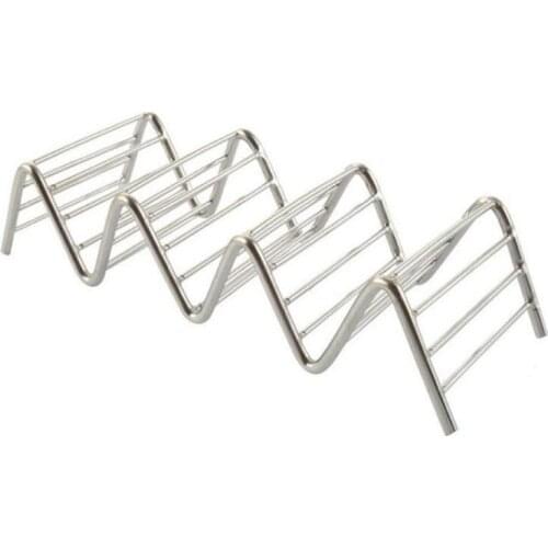 Stainless Steel Taco Holders Wave Shape Mexican Food Rack 3-4 Hard Shells Pancake Rack Stand LX2581