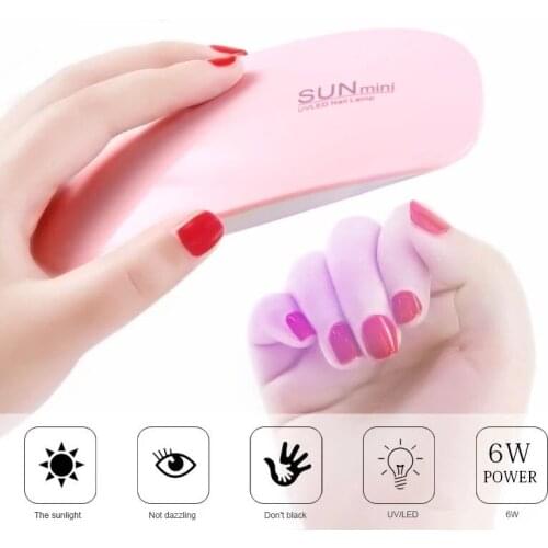 6W Nail Dryer Mini LED Uv Lamp Portable Gel Lamp Professional Nail Dryer Lamp Nail Art Polish Light Manicure Machine Tool