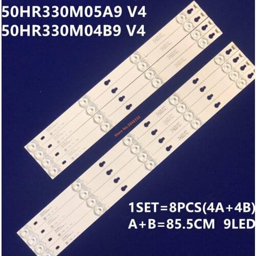 8pcs x LED Backlight Strip for TCL 50'' TV L50E5800A-UD 50D2900 50HR330M05A9 V4 50HR330M04A9 V4 4C-LB5004-HR13J 4C-LB5005-HR03J