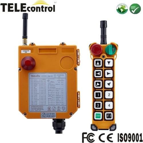 Telecontrol 12 buttons industrial wireless overhead EOT crane remote control F24-12D with mushroom emergency rotary switch