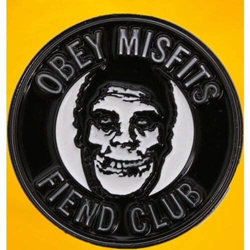 Crimson Ghost Fiend Club Glenn Danzig Jerry Only Skull Enamel Logo pin Horror punk rock badge brooch