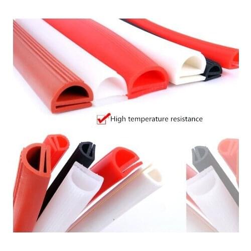 High Temperature Resistant Silicone Seal E Type Strip Red White E Shape Silicone Stirp Door Oven Freezer Door Oven Steaming